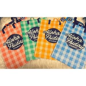 NWT Aloha Friday Palaka Foodland Hawaii Exclusive Reusable Tote Bag Set of 4
